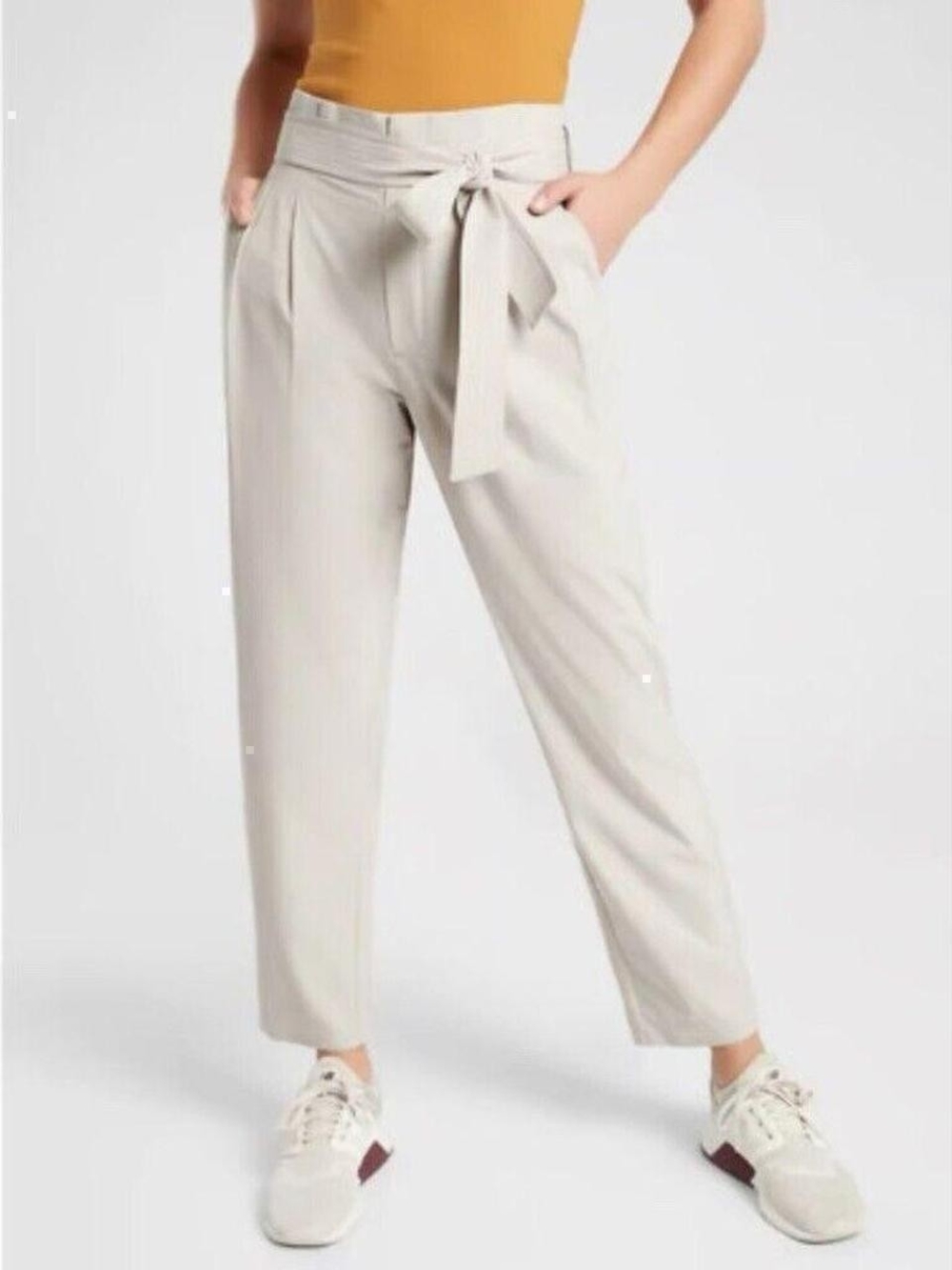 Athleta Skyline Pant II Tie-Waist High-Rise Paperbag Pants